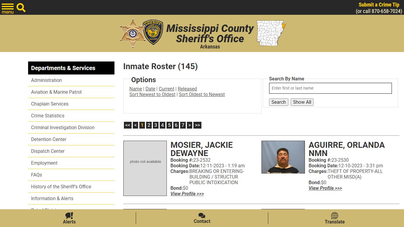 Inmate Roster - Mississippi County AR Sheriff
